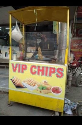 Chips and burger food stall